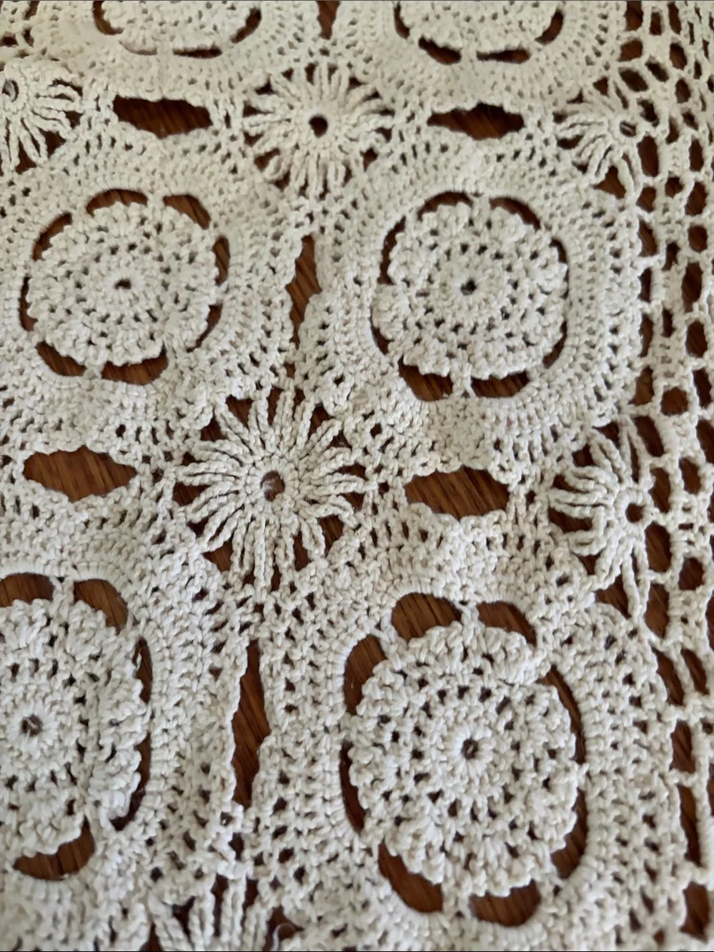 Crocheted Table Runner in Cream — Elegant Dining Accent
